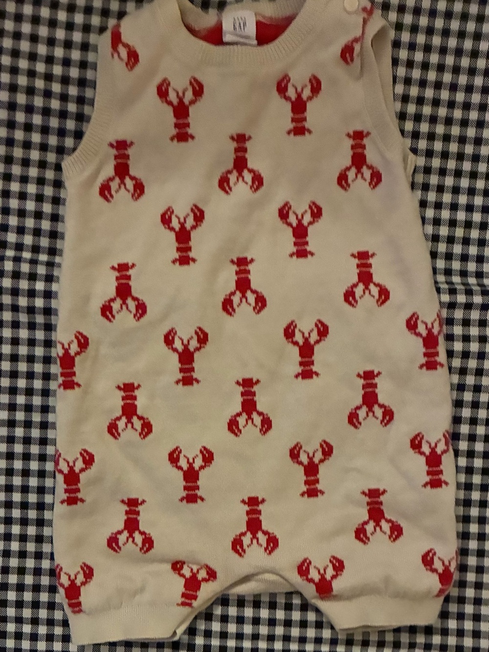 GAP White & Red Lobster Print Knit Jumper